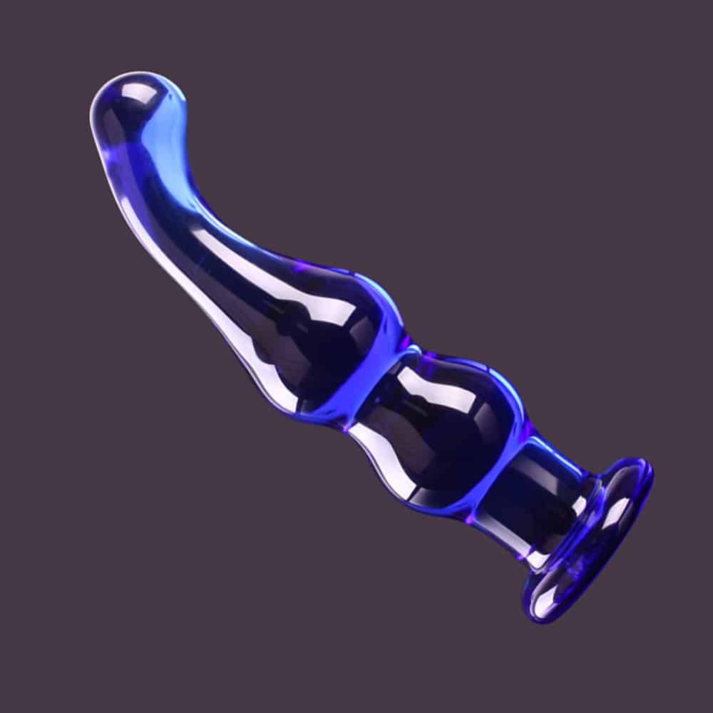 Blue Curved glass bead