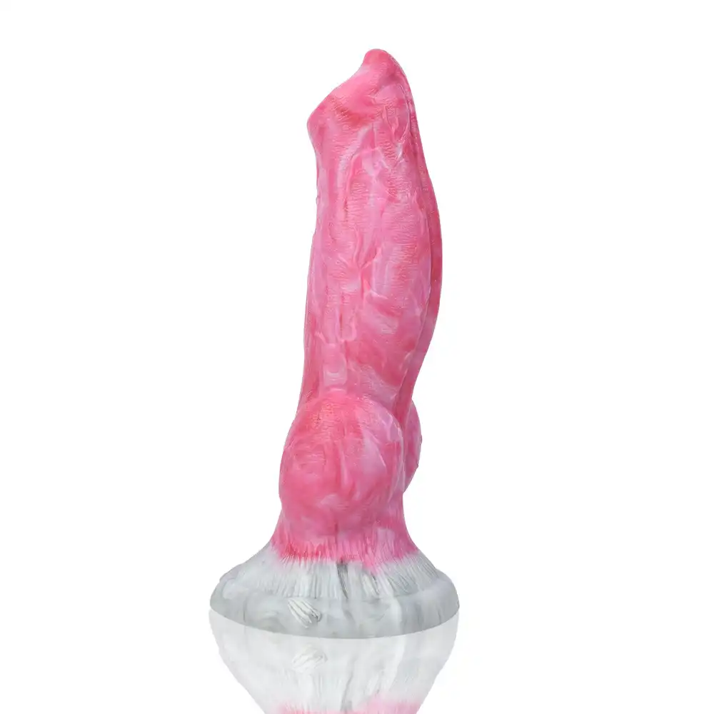 Red liquid silicone dog dildo