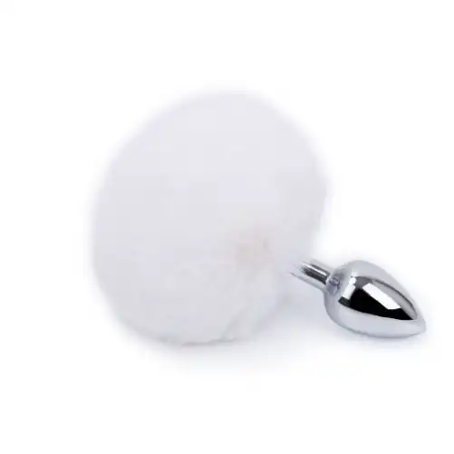 White small ball-shaped small butt plug tail