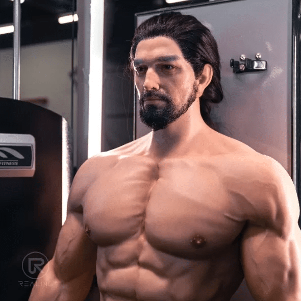 Mature muscle realistic male sex doll