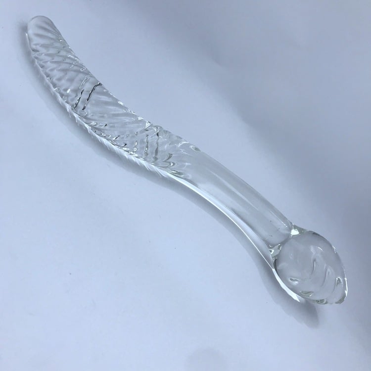 double end curved glass dildo