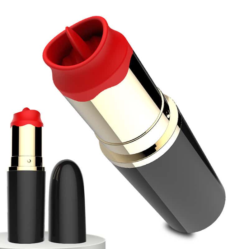 Lipstick hidden clit licker vibrator