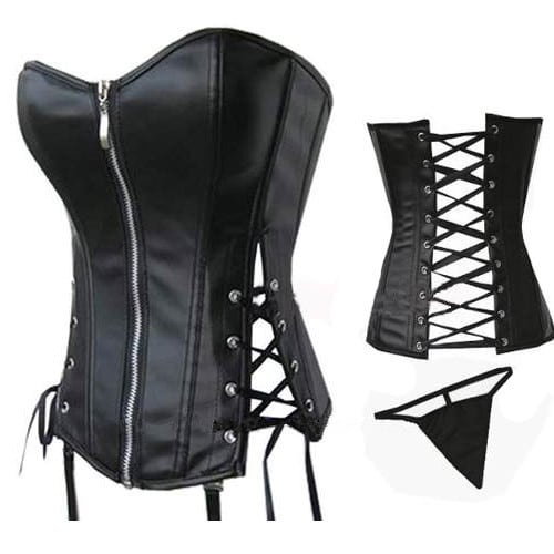 Wet Look Over Bust Corset