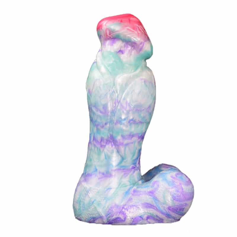 Mixed Color Liquid Silicone Big Thick Dildo with Dome Head HK-N5055