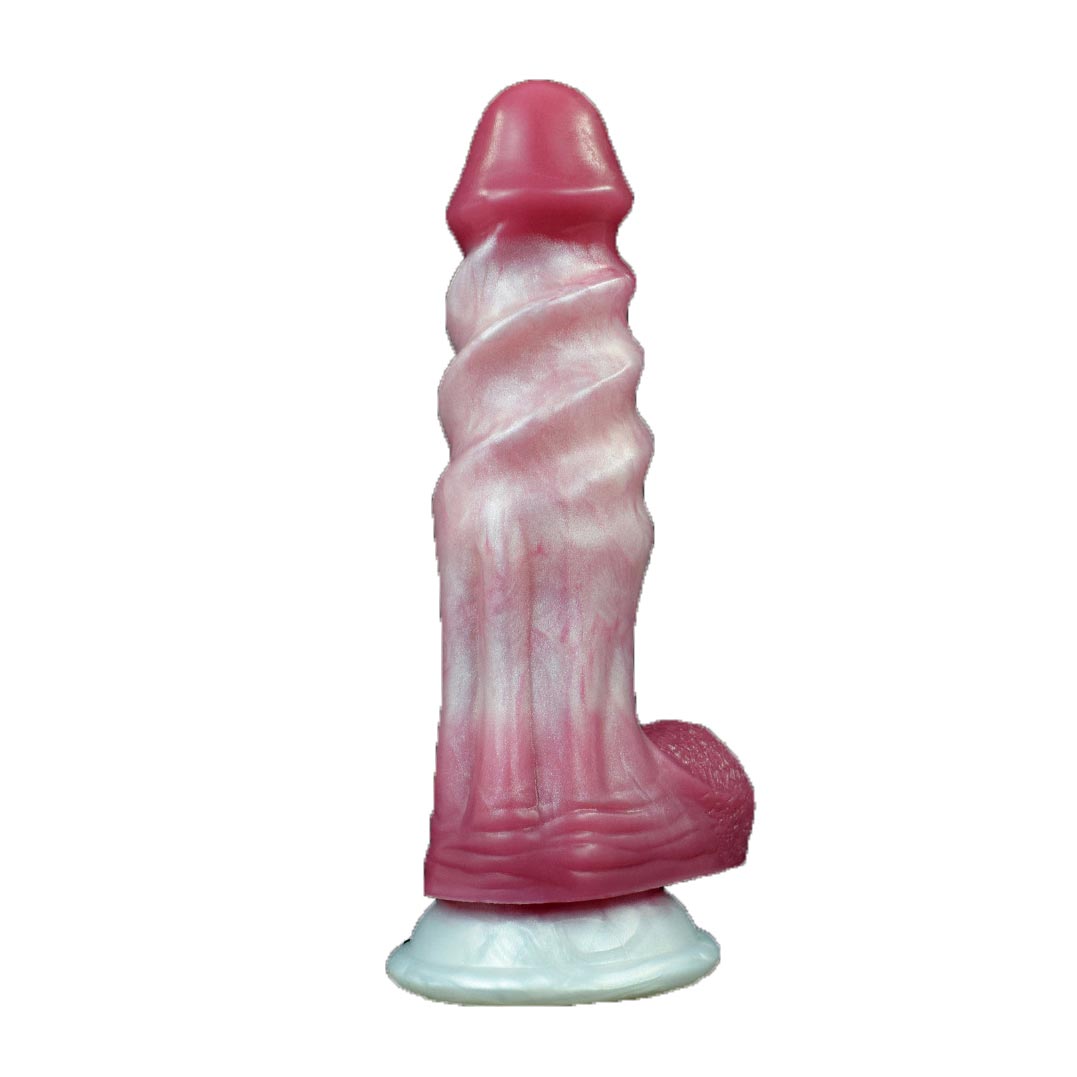 Flesh liquid silicone ribbed dildo with suction cup QA-N5005