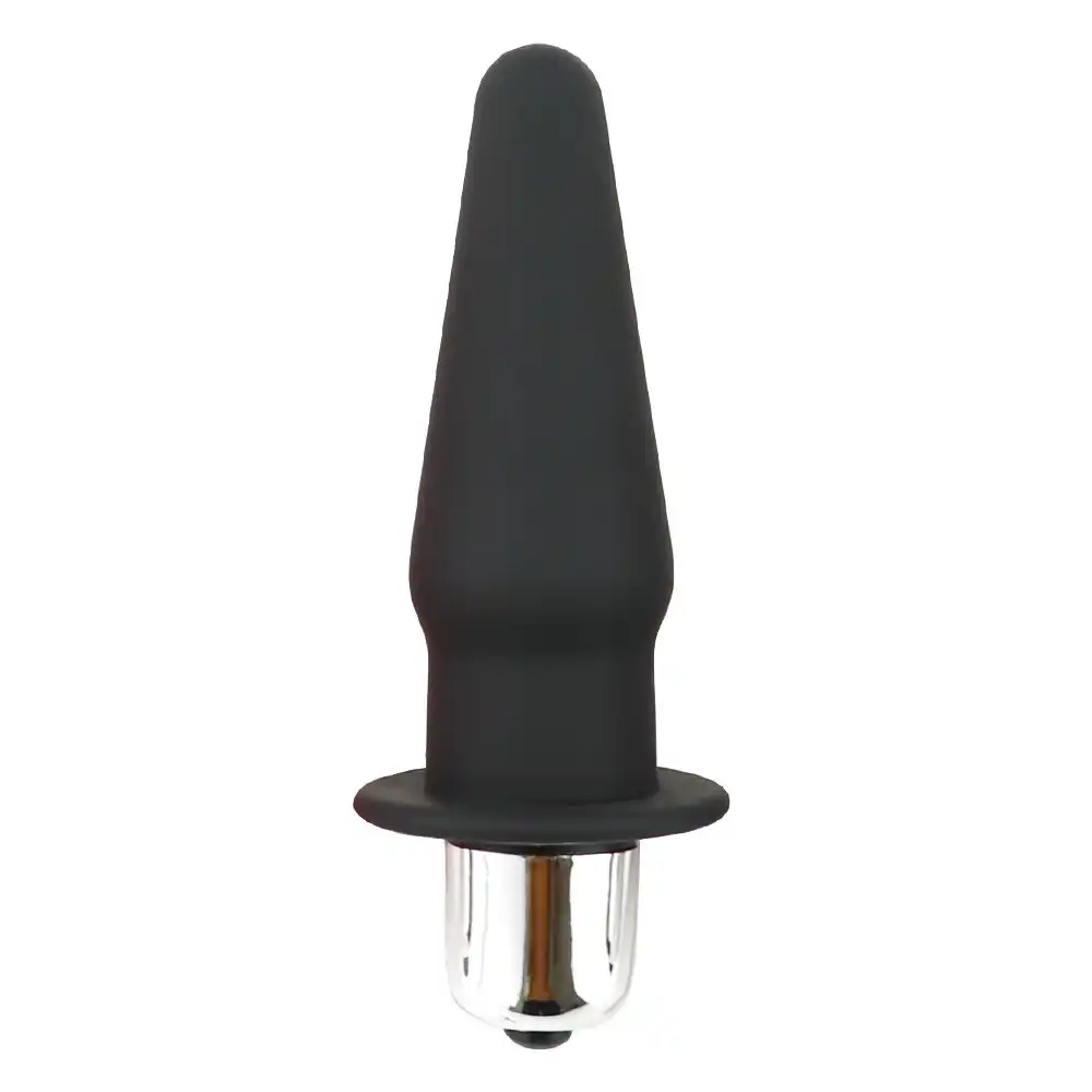 Black finger-shaped small silicone butt plug