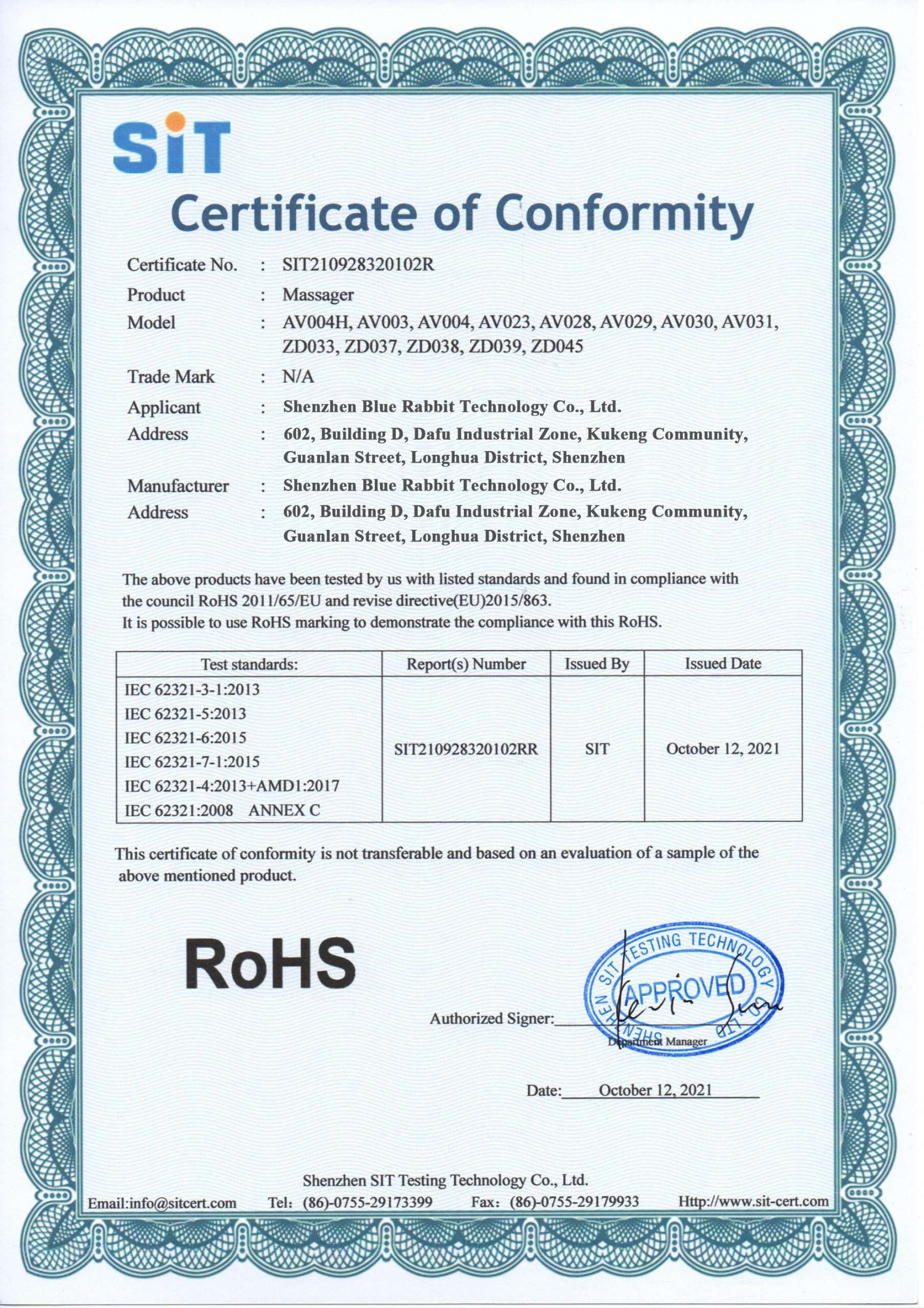Rhos certification