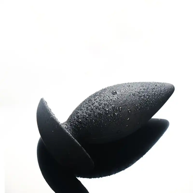 Black large silicone butt plug for gay