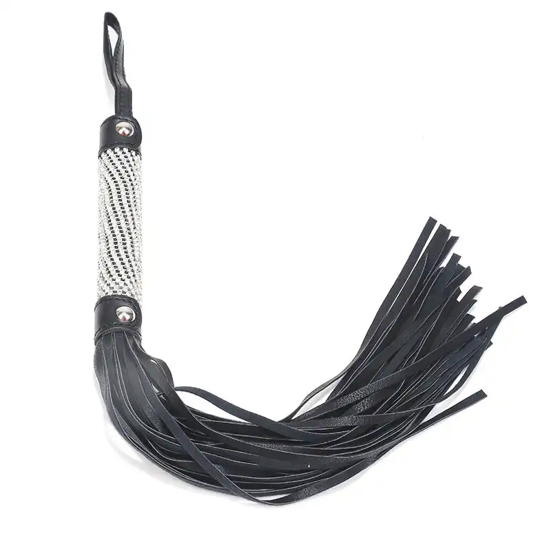 Metal handle heavy leather flogger