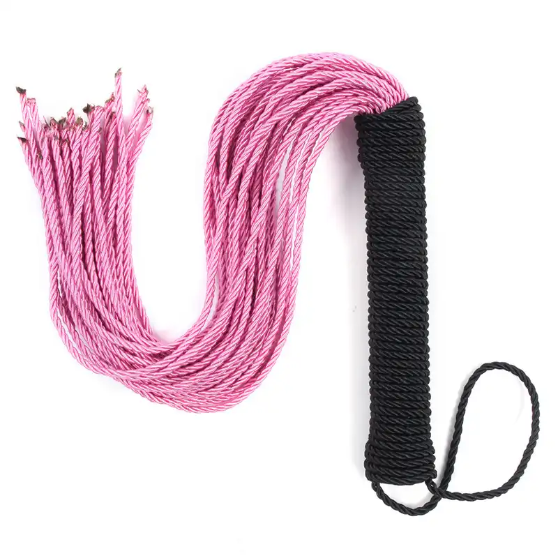 Pink braided leather flogger