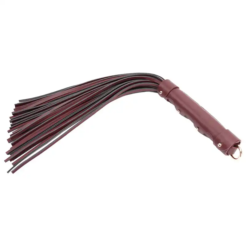 Red and brown leather flogger