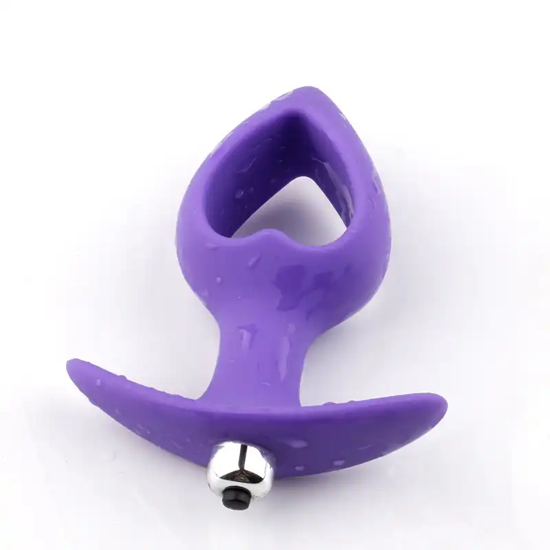 Purple silicone heart butt plug