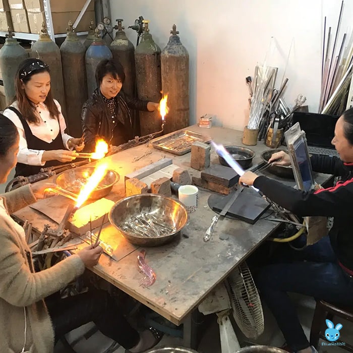 Glass dildos hand making