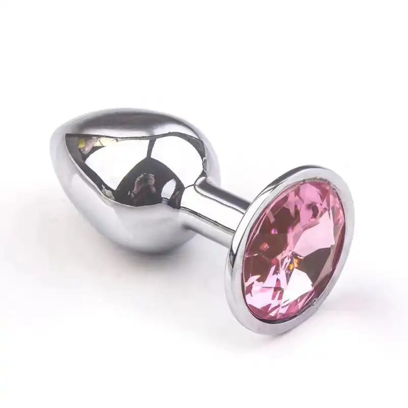 Pink small jewel butt plug