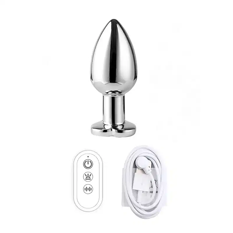 Glow-in-the-dark remote-controlled heart butt plug