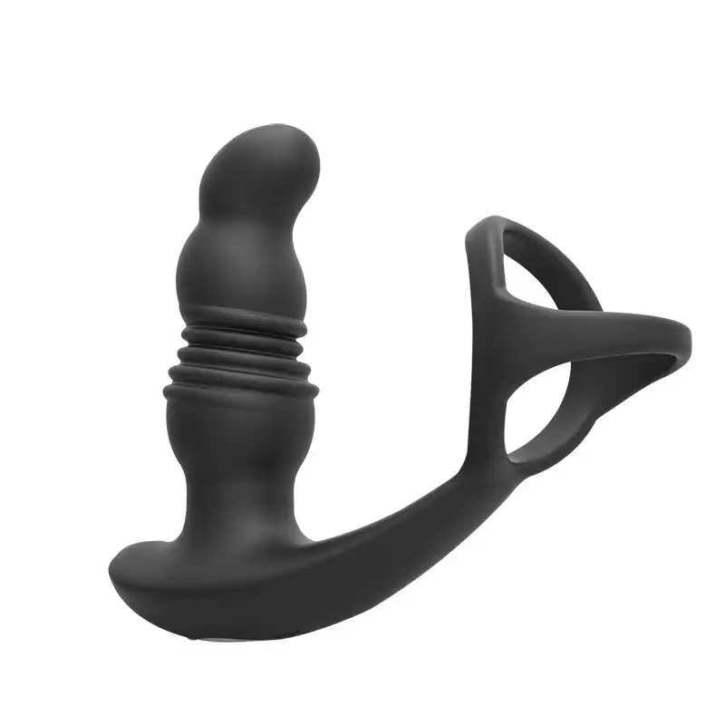 Black wearable retractable butt plug