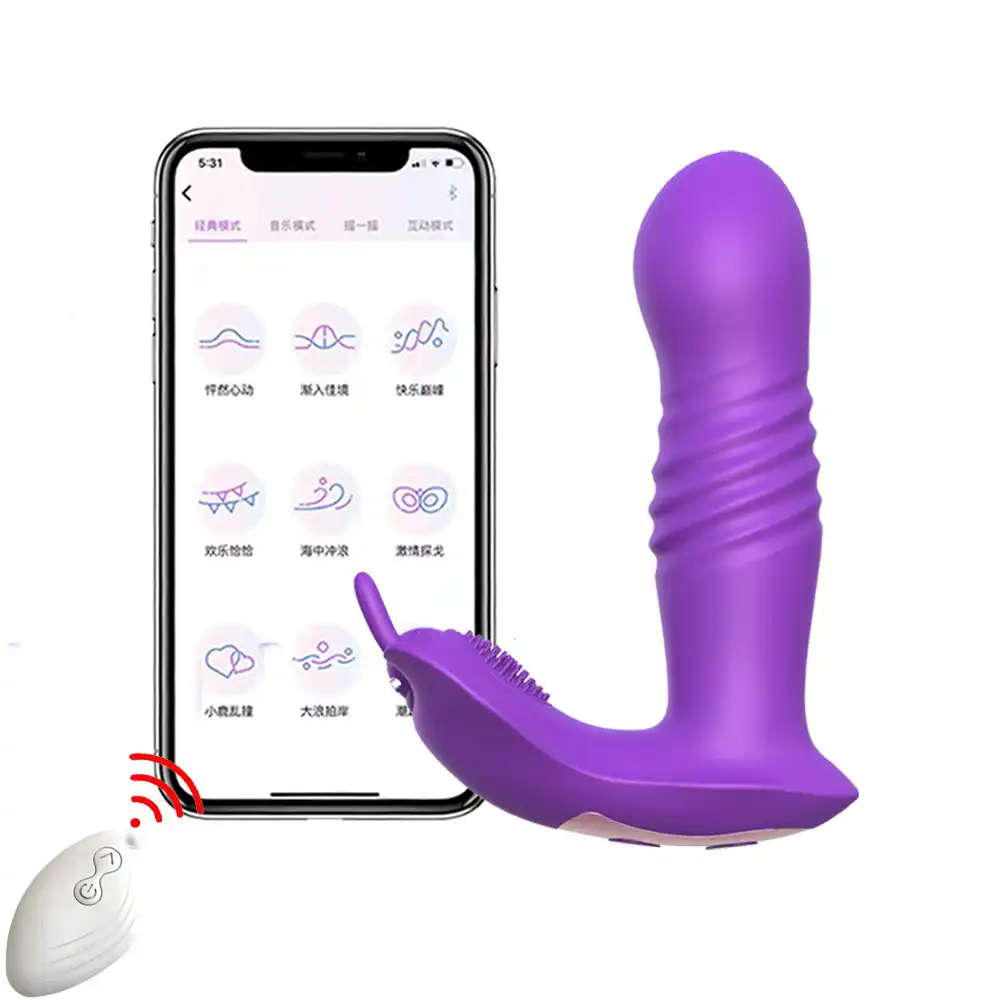 Purple wearable silent butterfly vibration with app remote control