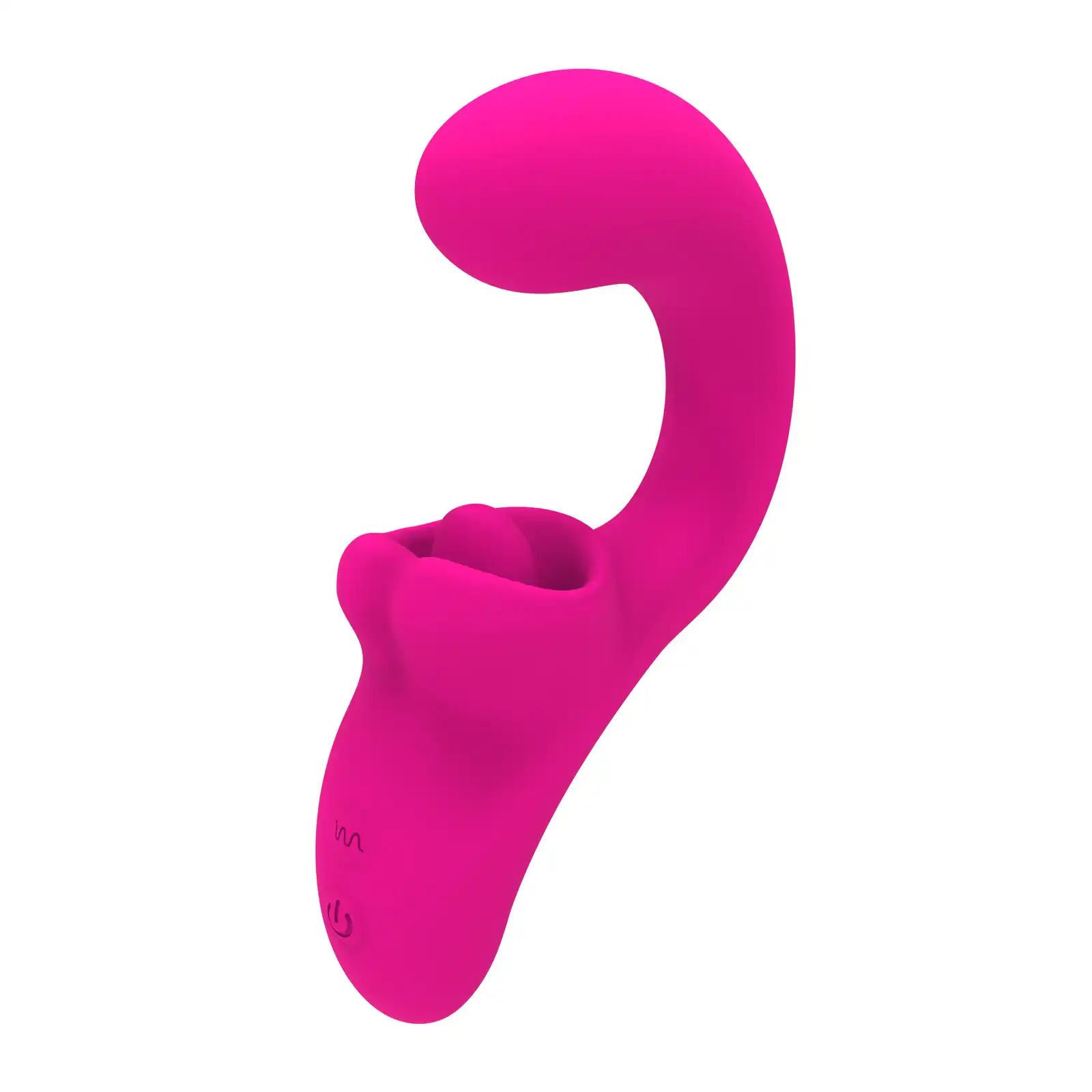 Red wearable G-spot vibrator with tongue licking