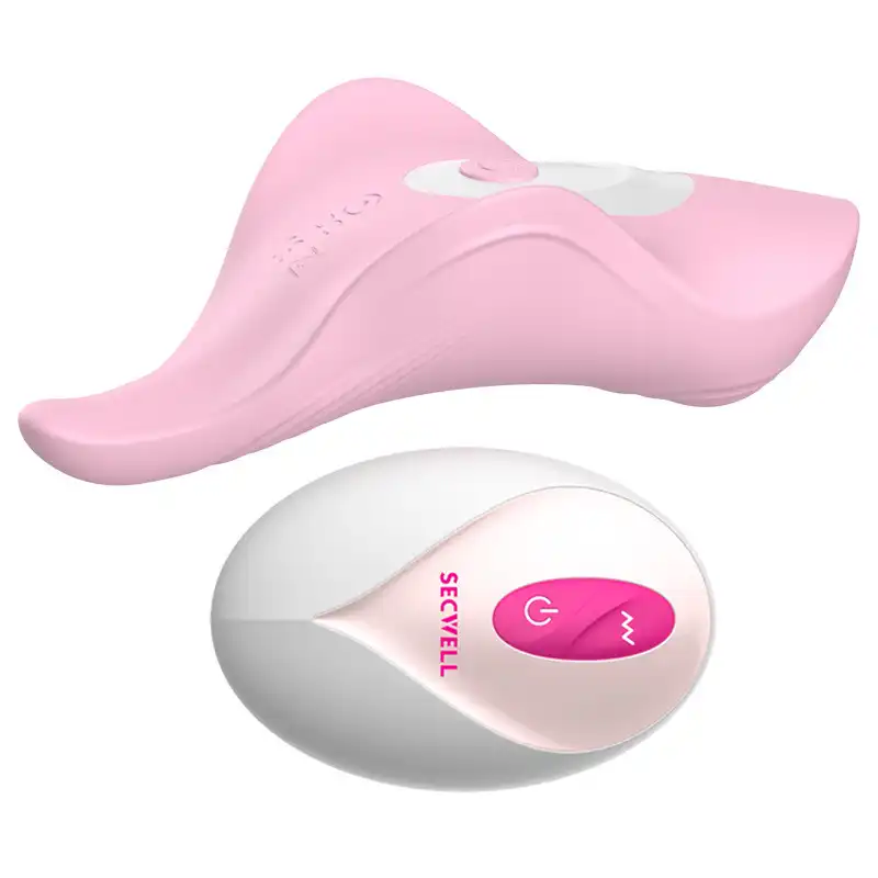Pink bubble fish-shaped wearable remote vibrator