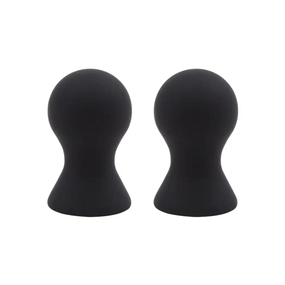 Black silicone vacuum nipple sucker sex toy
