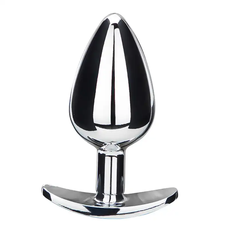 Bullet-shaped large metal butt plug for women