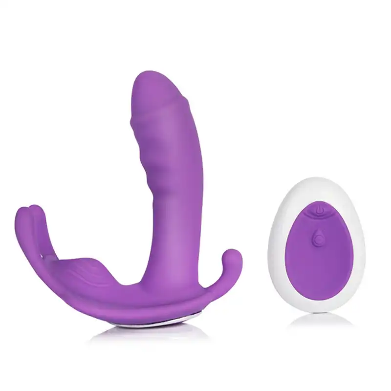 Purple wireless remote control dildo vibrator