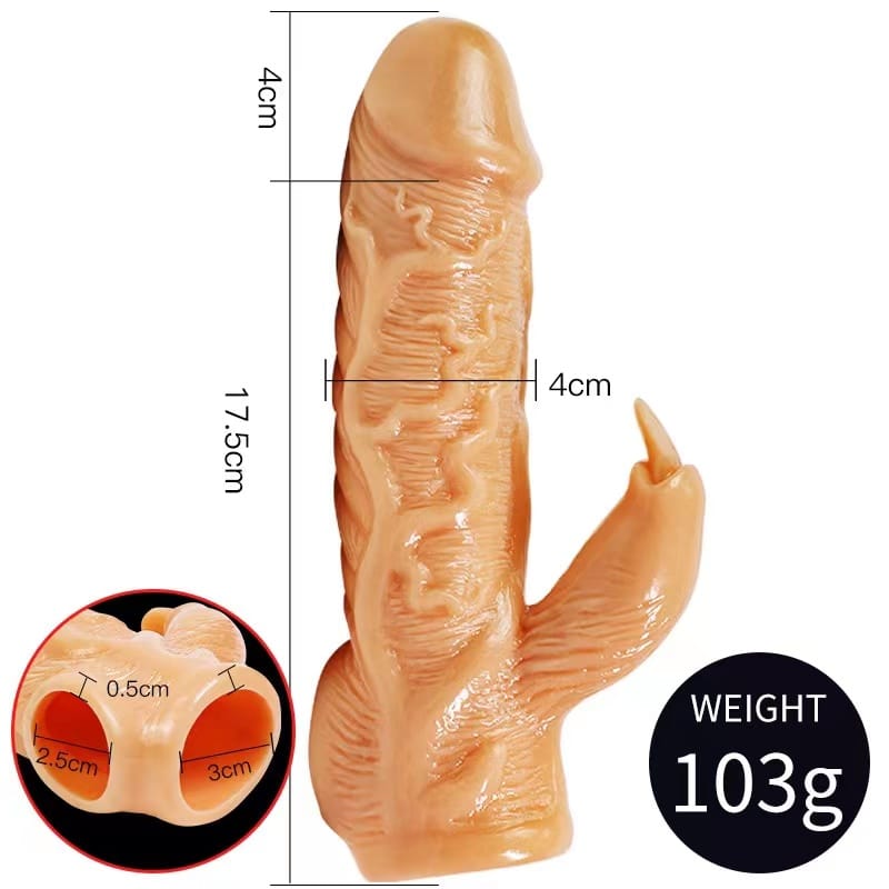 Textured Cock Sleeve with Tongue