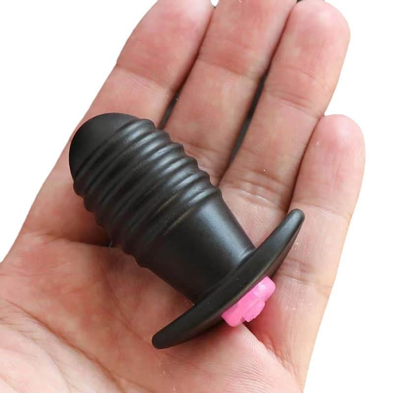 Black small anal vibrator with battery