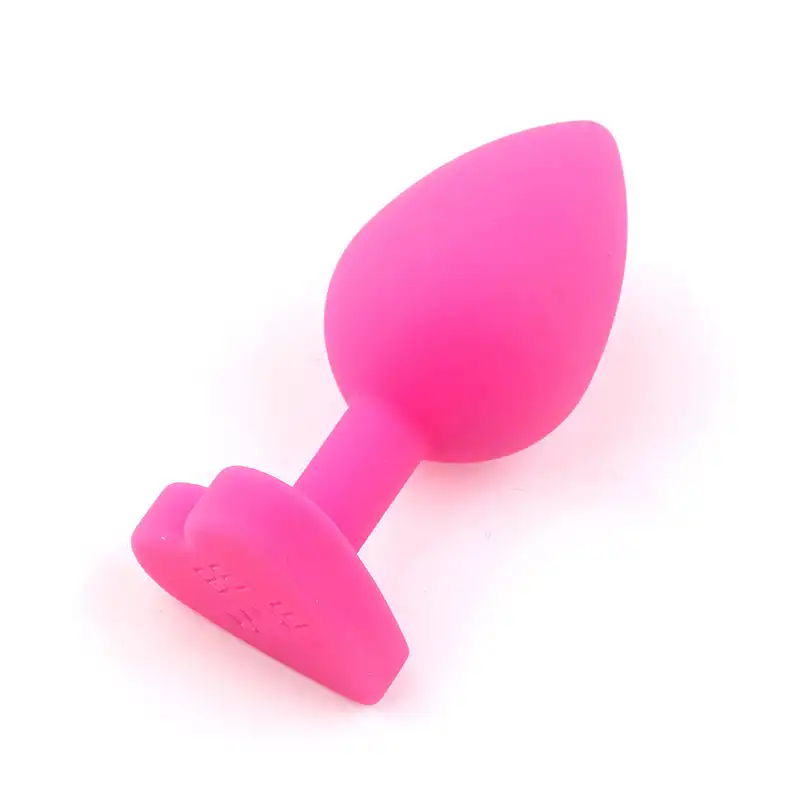 Pink silicone heart butt plug